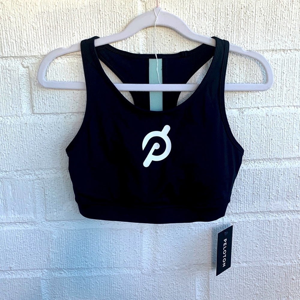 Peloton Athletic Black Logo Sports Bra size S
